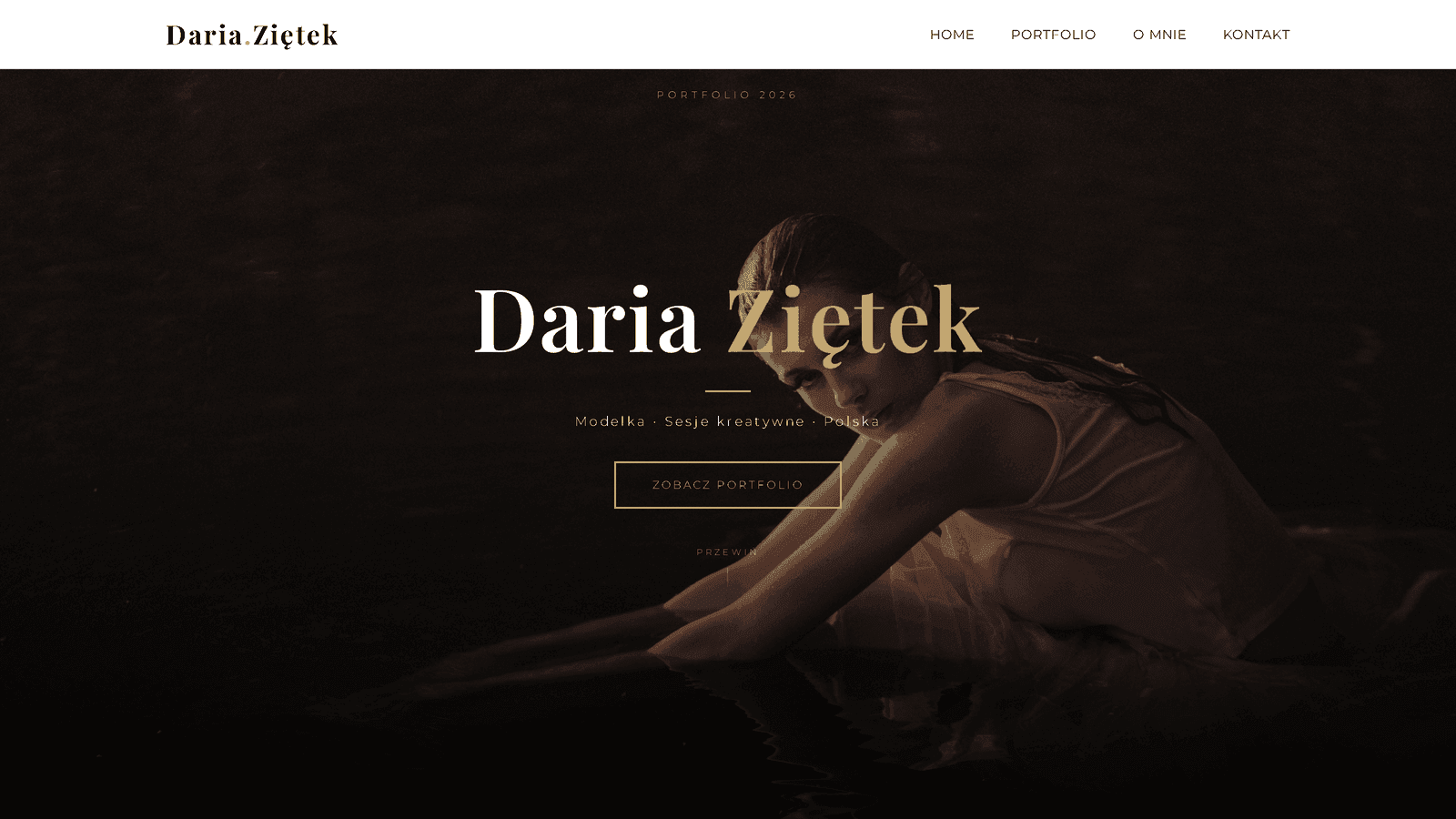 Strona główna portfolio modelki Darii Ziętek